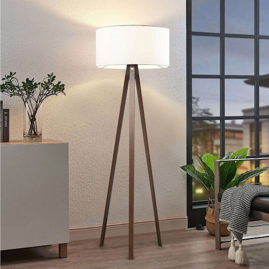 GloboStar Saga Lampa de podea Î140xL38cm. cu Soclu pentru Bec E27 Alb