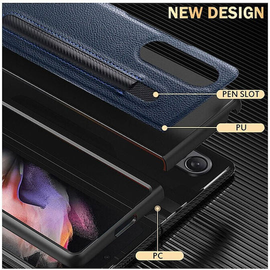 Back Cover Synthetic Leather Black (Galaxy Z Fold 3)