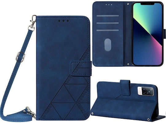 Τriangle Wallet Δερματίνης Μπλε (Vivo V21 5G)