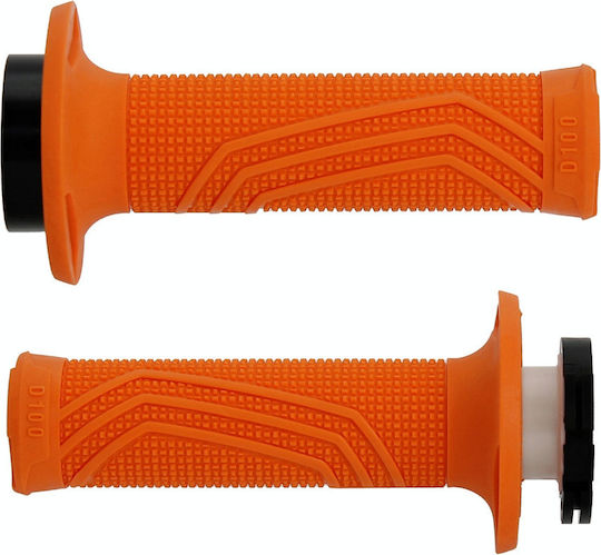 Grips Pair Mx D100 D-lock Orange Lock On Grips D10046c4500a9-0 Domino
