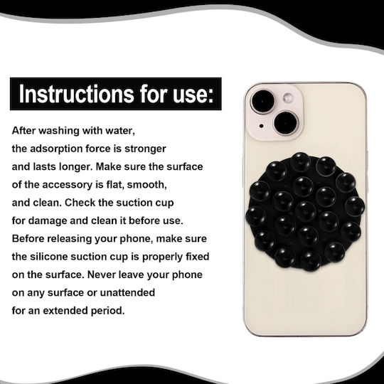 Round Case Non-slip Mobile Stand in Black color