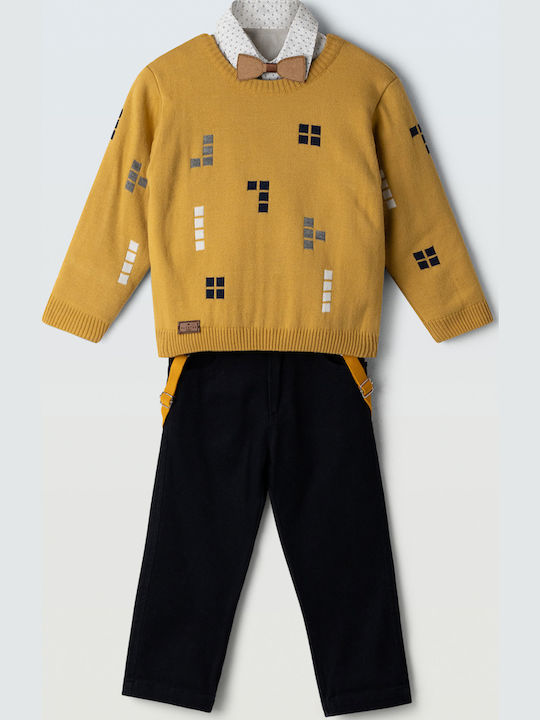 Kids' Set with Pants Winter 4pcs Mustard