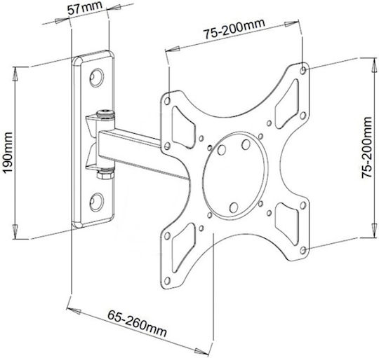 DMP LCD2901 Wandhalterung für Fernseher mit Arm bis 43"