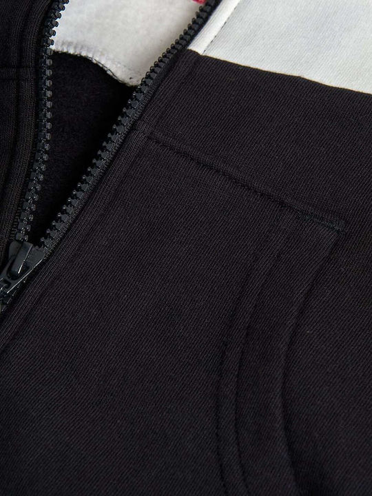 Παιδική Ζακέτα Φούτερ Fleece με Κουκούλα Μαύρο