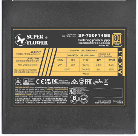 Super Flower Leadex III 750W Black Computer Power Supply Full Modular 80 Plus Gold
