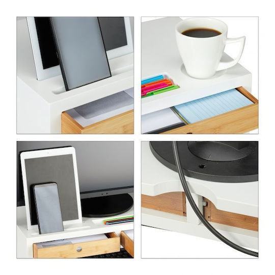 Relaxdays Schreibtisch Halterung Monitor Weiß