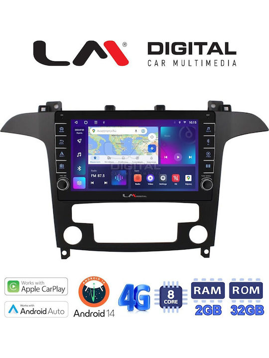 LM Digital Auto-Audiosystem für Ford Focus / Mondeo / Galaxie / S-Max 2006 > 2015 (Bluetooth/USB/WiFi/GPS/Apple-Carplay/Android-Auto)