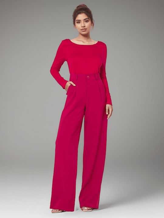 Damen Bluse Langärmelig Fuchsia