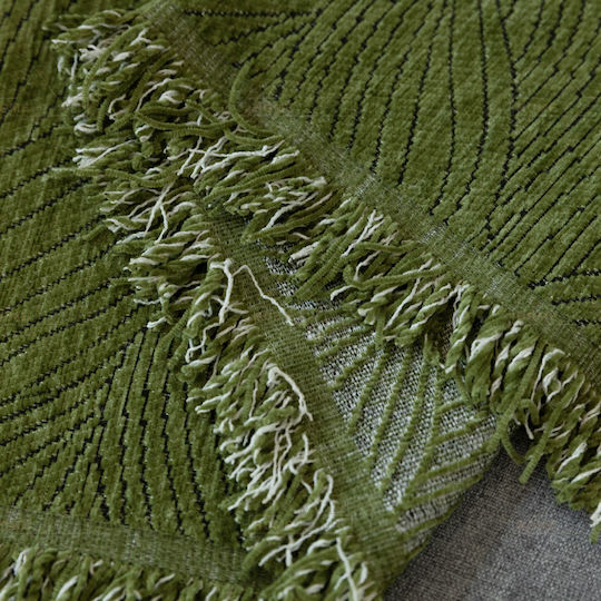 My Home Luxury Pommard Three-Seater Sofa Throw Jacquard 180x280cm Green C1