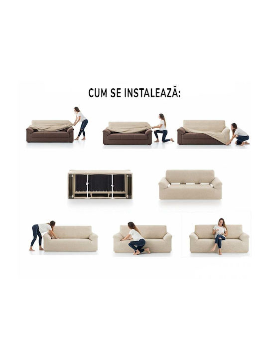 Sofazip Elastic Cover for Two Seater Sofa Ivory 180εκ. 1pcs SZPTBEJ