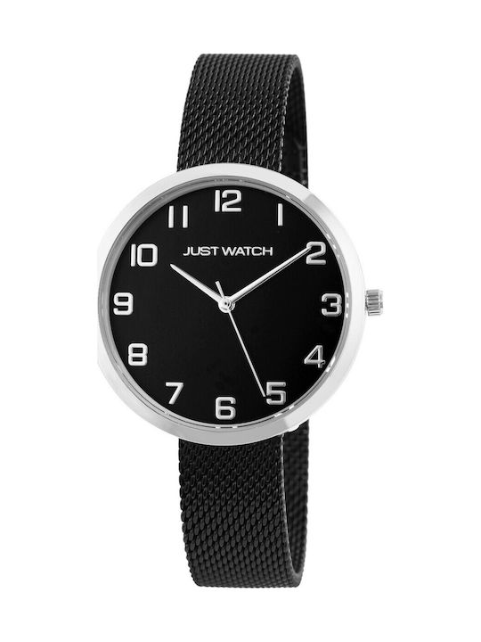 Just Watch Women's Watch with Black Metal Bracelet