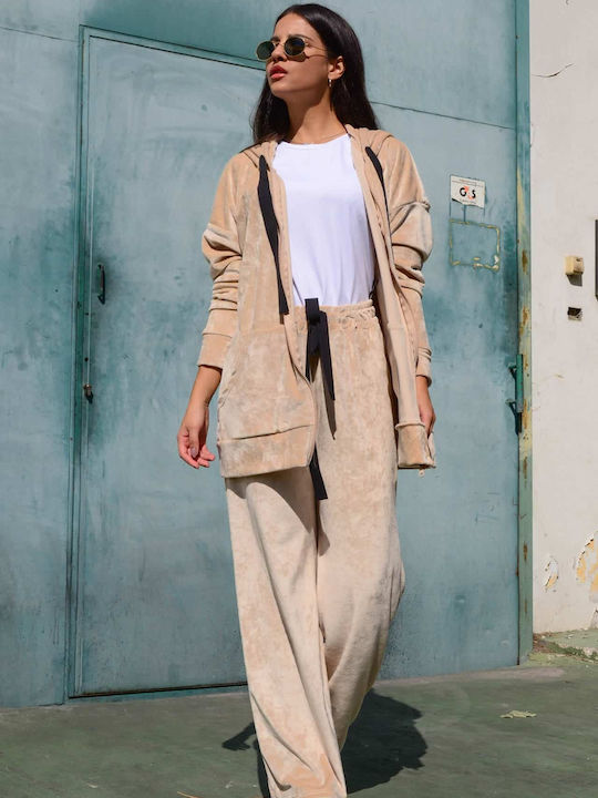 Damen Beige Set mit Hose