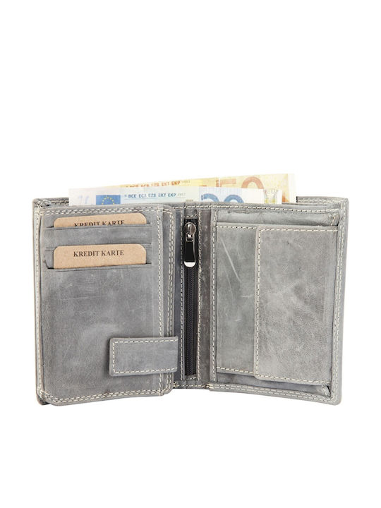 Leather Men's Wallet Classic Gray