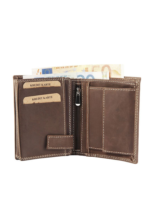 Leather Men's Wallet Classic Brown