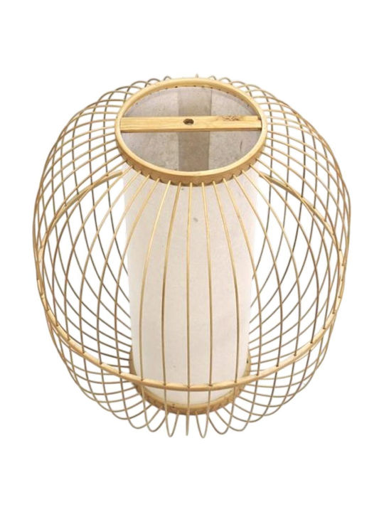 Polihome Basket Φαναράκι Rattan Επιδαπέδιο Μπεζ 36x36εκ.