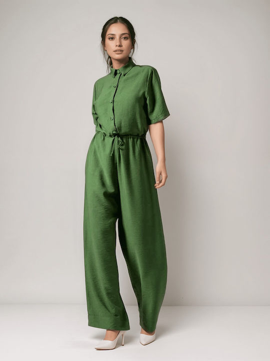 Women's Short-sleeved One-piece Suit Green