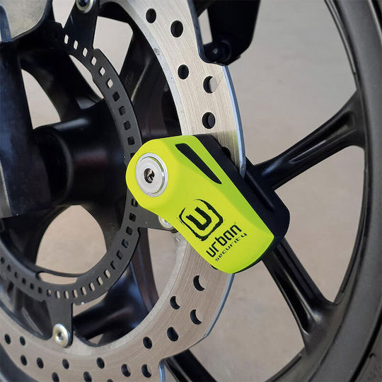 Urban Motorcycle Disc Brake Lock with 5.5mm Pin in Yellow
