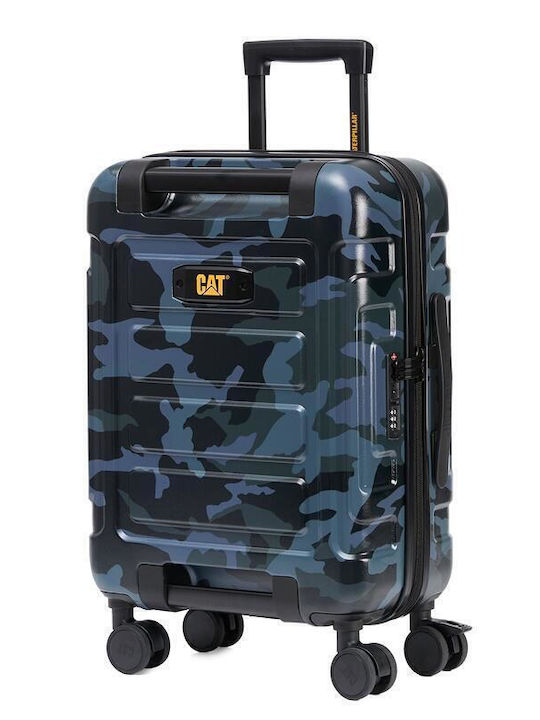 CAT Μεσαία Βαλίτσα Ταξιδίου Σκληρή Navy Μπλε με 4 Ρόδες Ύψους 58εκ.