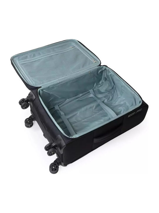 Newcom Valiză De Călătorie Medie Din Material Textil Verde Cu 4 Roți Înălțime 58 Cm