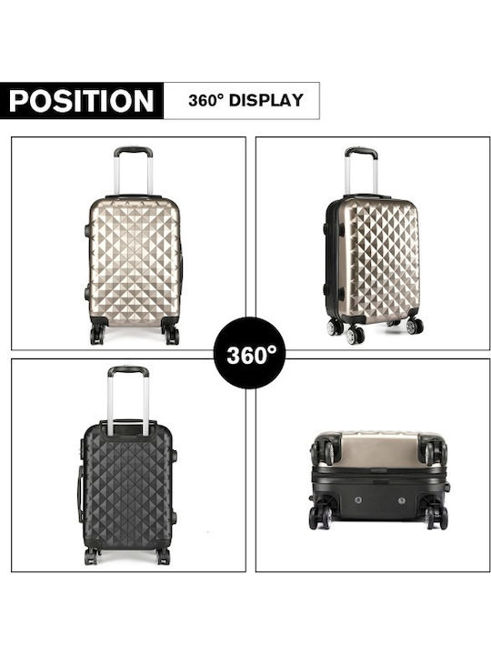 Miss Lulu Cabin Hard Travel Suitcase Gold with 4 Wheels Height 55cm