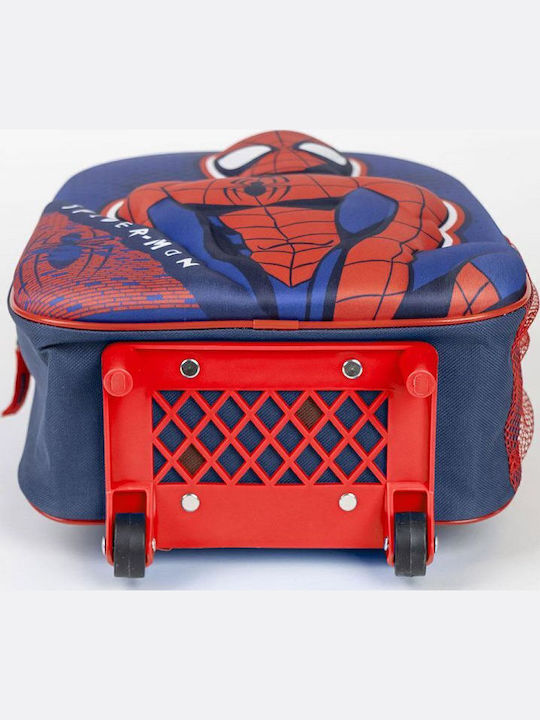 Cerda Marvel Spiderman Ghiozdan Școlar Troler Grădinița cu Husă pentru Sticlă de Apă Albastru 25 x 3 x 31 cm