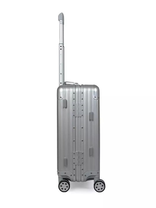 Newcom Valiză De Călătorie Cabină Tough Argintie Cu 4 Roți Înălțime 52 Cm