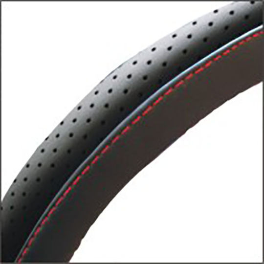 Guard Car Steering Wheel Cover with Diameter 37cm made of Leatherette Black with Black Stitching