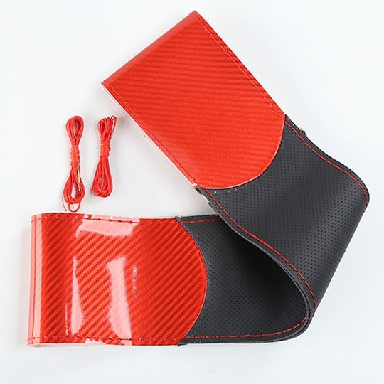 Auto-Lenkradabdeckung Leder Rot