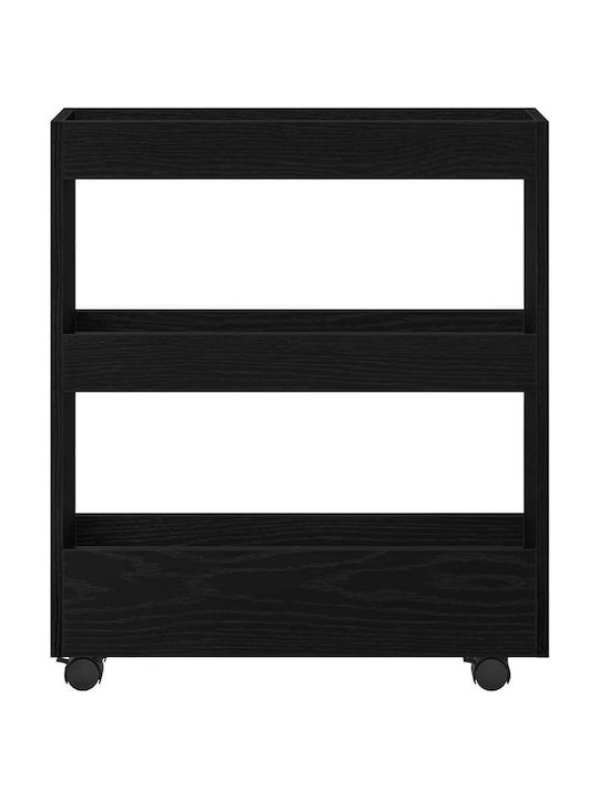 vidaXL Επιδαπέδια Ραφιέρα Μπάνιου Ξύλινη 70x60x18cm Μαύρη