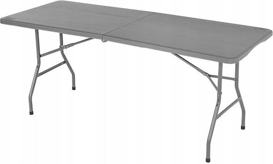 Metallischer Garten- und Terrassentisch Verpflegung Außenbereich Zusammenklappbar Graue 180x70x74cm