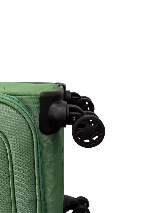 Newcom Fabric Green Suitcases With 4 Wheels