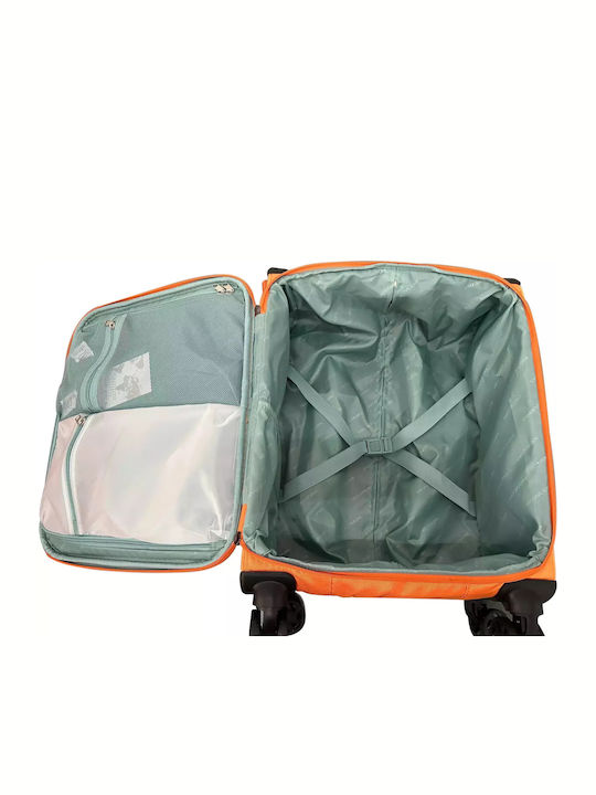 Newcom Cabin Travel Suitcase Fabric Orange with 4 Wheels Height 55cm
