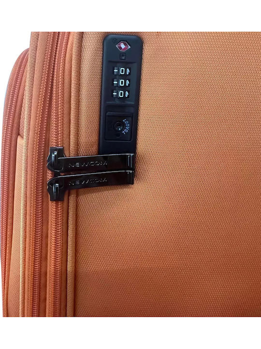 Newcom Cabin Travel Suitcase Fabric Orange with 4 Wheels Height 55cm