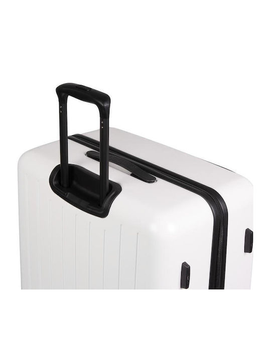 CAT Medium Hard White Travel Suitcase with 4 Wheels Height 68cm