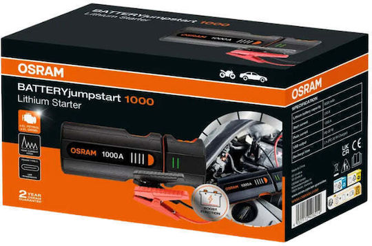 Osram Jumpstart 1000 Portabil Starter Baterie Auto 1000A cu Banca de alimentare / USB 12V