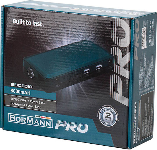 Bormann BBC8010 Portable Car Battery Jump Starter 8000mAh with Power Bank / USB / Φακό 12V 8000Ah