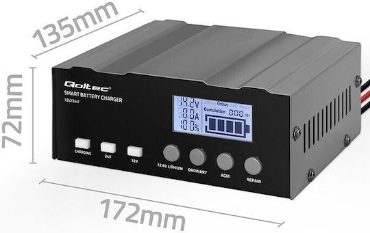 Qoltec Φορτιστής Μπαταρίας Αυτοκινήτου 12V