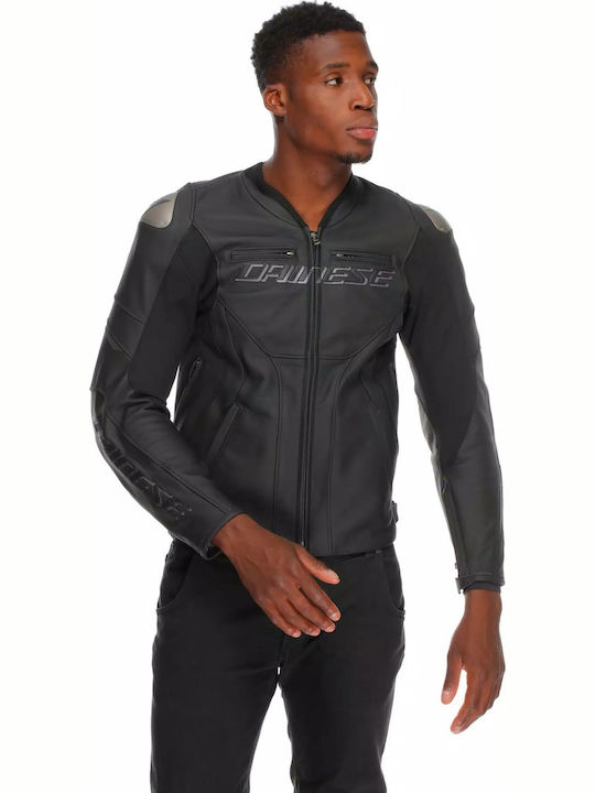 Dainese Racing 5 Καλοκαιρινό Ανδρικό Μπουφάν Μηχανής Δερμάτινο Μαύρο