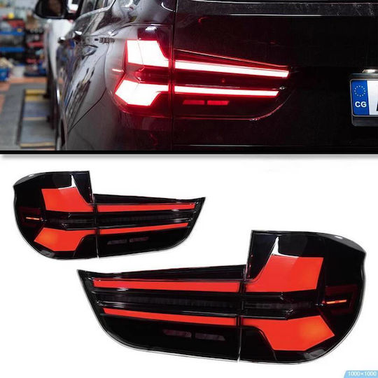 Taillights Set Bmw X5 F15 2013-2018 Led Bar Upgrade To G05 Lci Look Smoke