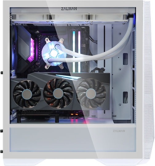 Z9 Iceberg Gaming Midi Tower Κουτί Υπολογιστή με Πλαϊνό Παράθυρο Λευκό