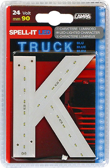 Lampa Spell-It Led 24V/90mm Blue L Car LED Sign 24V Blue