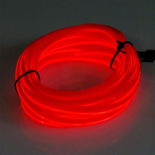 Led Εύκαμπτο Φωτιζόμενο Καλώδιο Neon 5m 12v Usb Κόκκινο Φωτισμό Εσωτερικό Αυτοκινήτου W14677