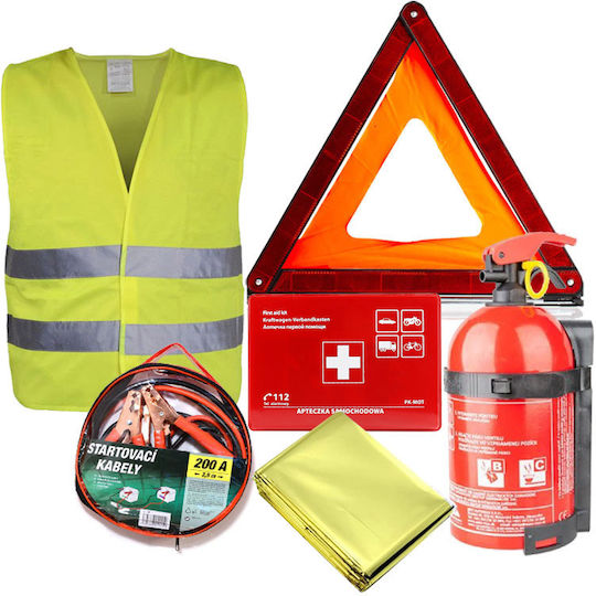 Car Emergency Kit with Pharmacy Warning Triangle and Reflective Vest