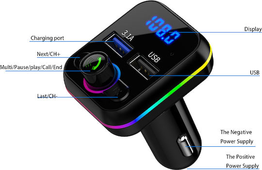 Leewello FM Transmitter Autovehicul cu Bluetooth / USB