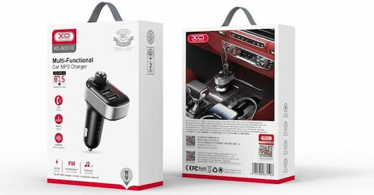 XO FM Transmitter Αυτοκινήτου BCC010 με Bluetooth / Type-C / USB