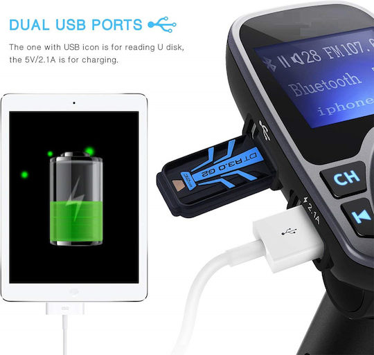 Leewello FM Transmitter Αυτοκινήτου με USB