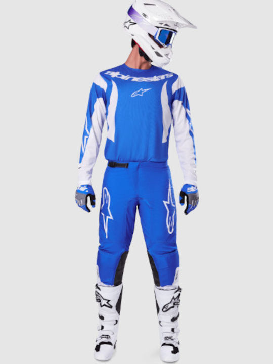 Motocross Riding Pants Alpinestars Fluid Haul Blue White Motocross Riding Pants Alpinestars Fluid Haul Blue White