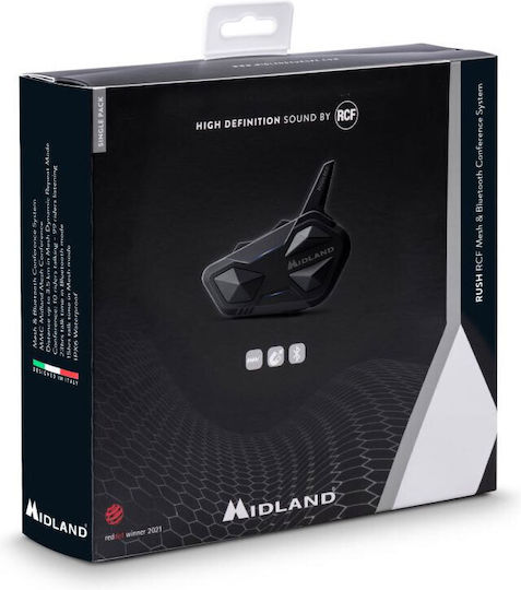 Midland Rush RCF Μονή Ενδοεπικοινωνία για Κράνος Μηχανής με Bluetooth