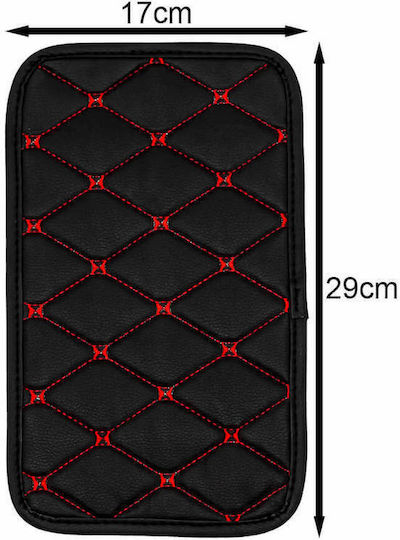 Carsun C2950 Accesorii pentru Cotieră Auto cu cusături roșii 29cm x 17cm în Culoare Negru