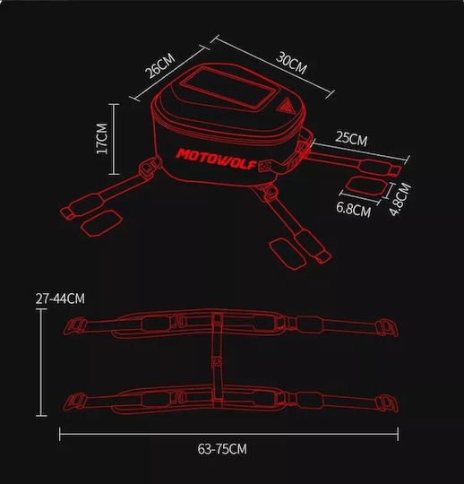 Motowolf Tank Bag Μοτοσυκλέτας με Ιμάντες